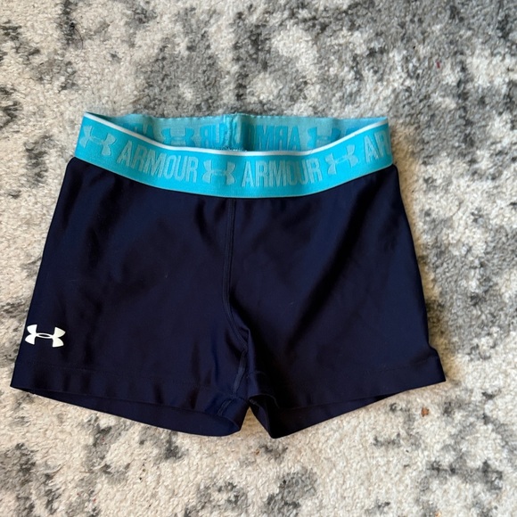 Under Armour Dark Blue Shorts with Teal Waistband - Picture 1 of 1